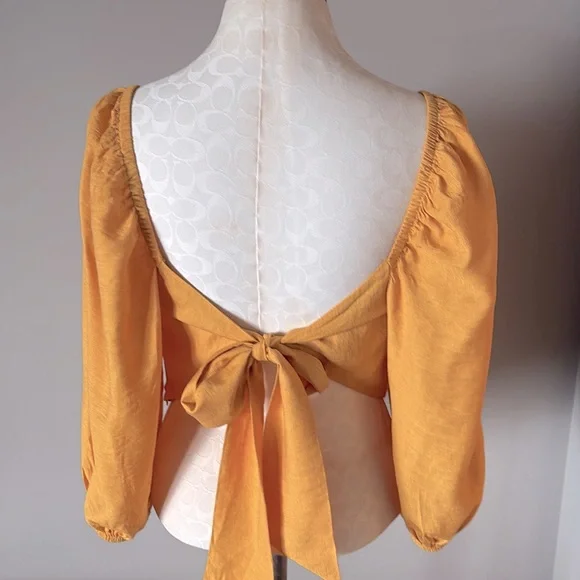 Express Gold Yellow Top Tie Back in Small - Picture 3 of 8